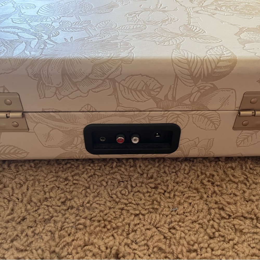 Floral Cream & Gold Crosley Record Player - Picture 4 of 6